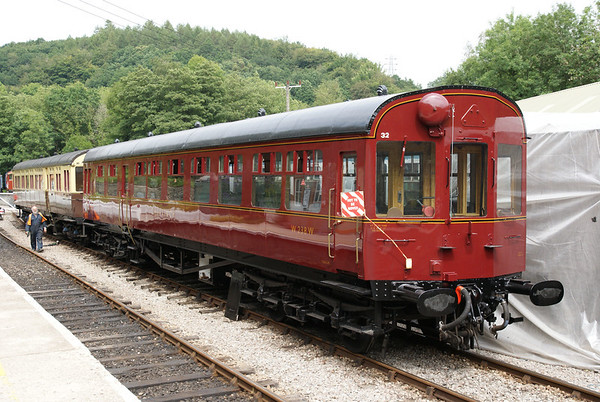 Beautifully restored Hawksworth autotrailer at Norchard on the Dean Forest Railway
